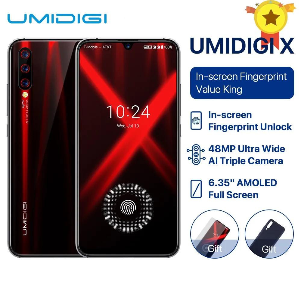 12099.47 руб. 28% СКИДКА|UMIDIGI X глобальная версия в экране отпечатков пальцев 6,35 