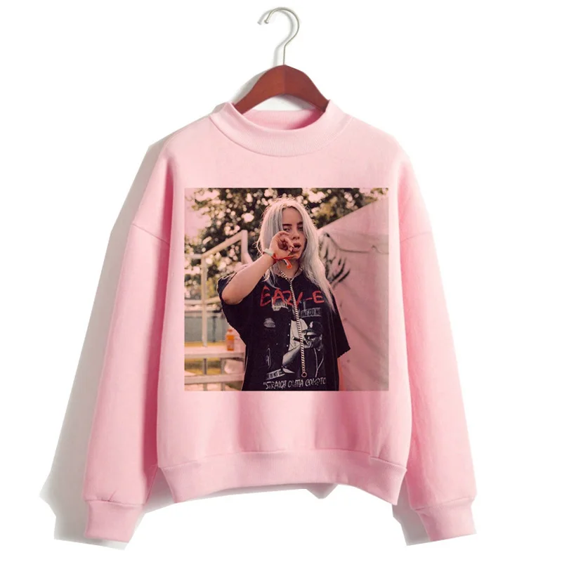 Billie eilish Толстовка для женщин harajuku мода billie eilish ulzzang розовый принт Женская одежда Графический мультфильм кавайный капюшон - Цвет: 925