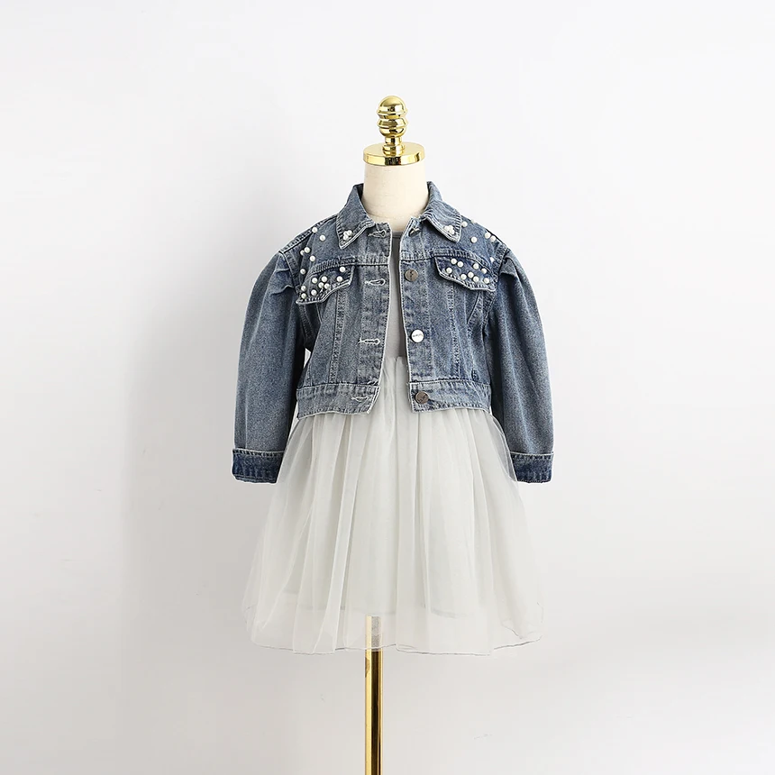 

Toddler Girl Outfits Party Dress Fashion Denim Jacket Autumn Spring Wholesale Lots Bulk Clothes Kids Winter Boutique Outfits
