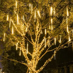 30CM 50CM LED Meteor Shower Lamp Holiday Light String Outdoor Waterproof Courtyard Icicle Snowfall New Year Christmas Decoration