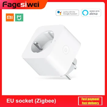 

Xiaomi Mijia EU Smart Socket WiFi Zigbee Remote Control Time Switch Power-saving Works with Google assistant Alexa