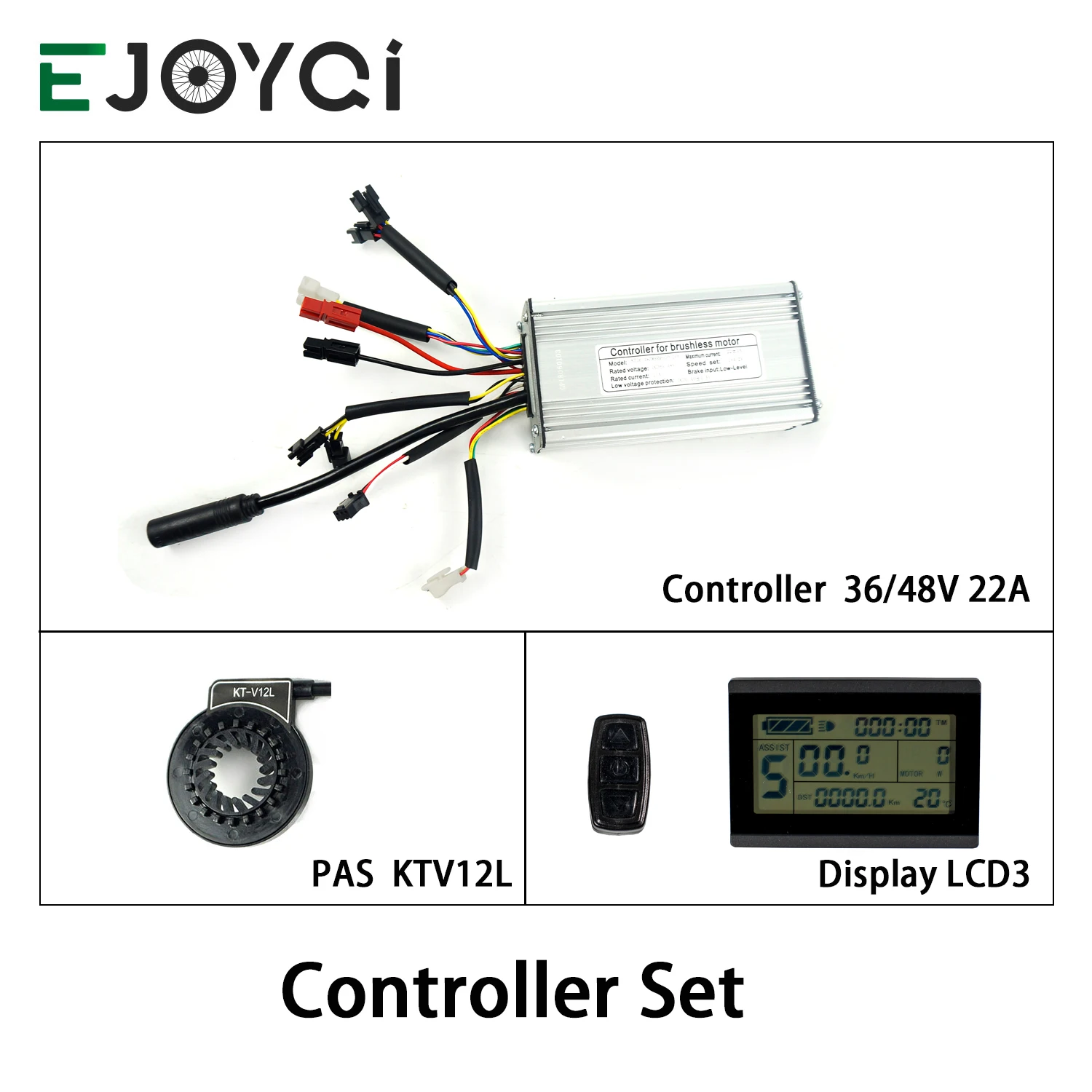 EJOYQI, фара для электровелосипеда в контроллер KT Комплект 36/48V 22A 9 МОП Цвет Дисплей Электрический велосипед Kunteng 500 Вт Мотор Водонепроницаемый штепсельной вилки