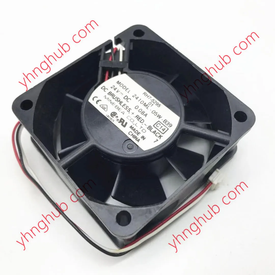 

NMB-MAT 2410ML-05W-B39 C14 DC 24V 0.08A 60x60x25mm Server Cooling Fan