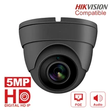 Hikvision совместимая 5MP револьверная ip-камера для улицы/помещения 2592x1944 купольная камера видеонаблюдения встроенный микрофон