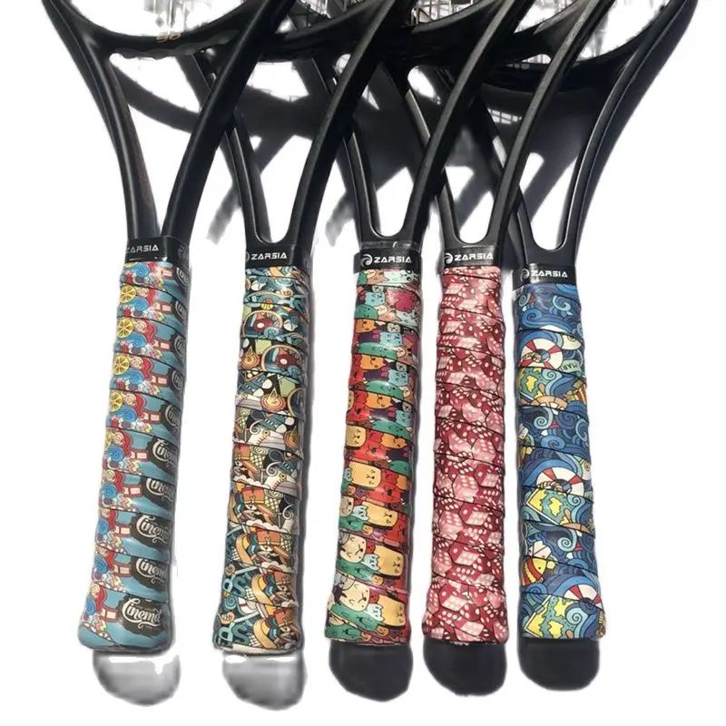 

10pcs ZARSIA NEW 2021 colorful printing Tennis Racket Overgrip Anti-skid Sweat Absorbed Wrap Taps Tenis Racquet Dry grips