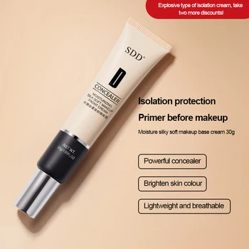 

Primer Makeup Base Cream Foundation Light Silky Fit Natural Concealer Makeup Comestics Tools Easy To Wear Whitening TSLM1