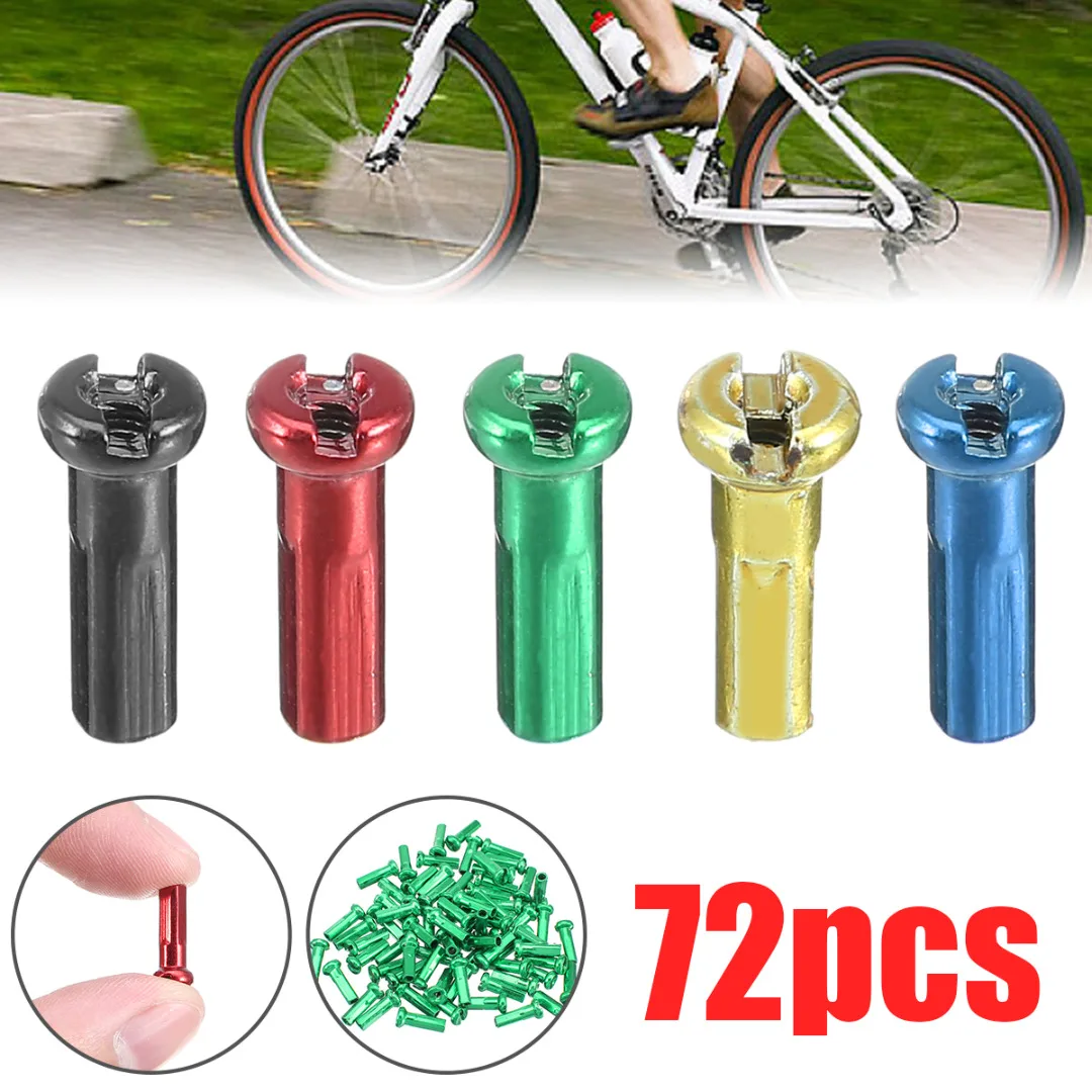 72Pcs Bike Wheel Spoke Nipples 14mm Bike Spokes Nipples For Bicycle WODUS 