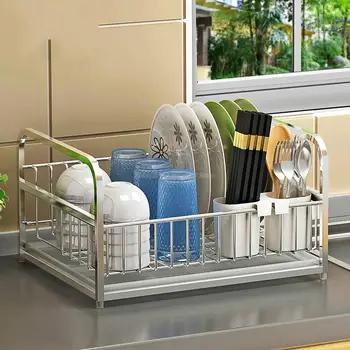 

Kitchen rack black stainless steel sink hanging dish rack dishware storage rack pool drain rack home cupboard