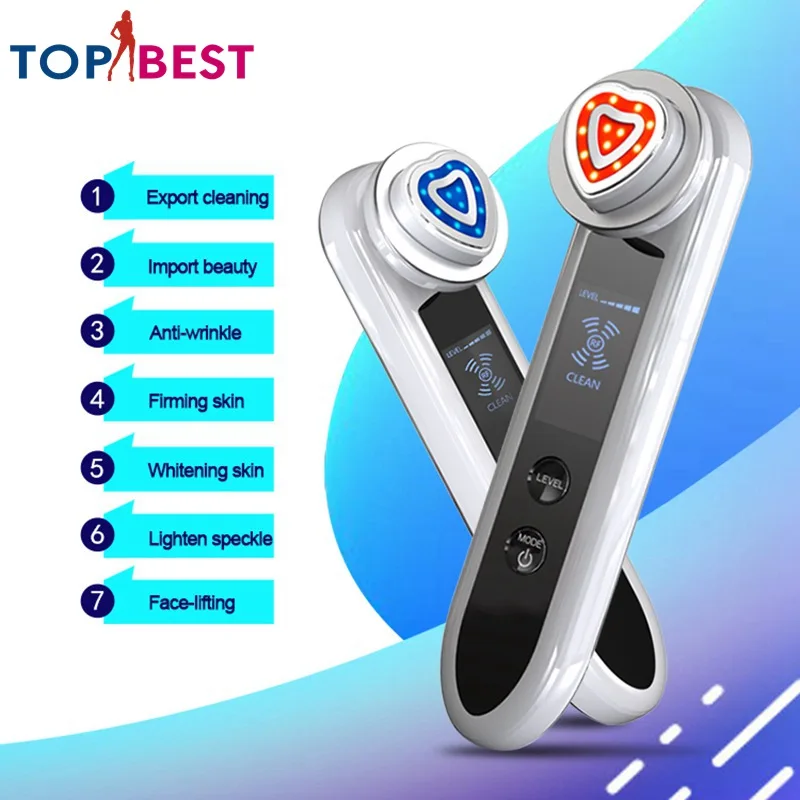 

RF 5-IN-1 LED Photon Therapy EMS Micro-vibration Beauty Machine Ions Cleaning Device for Skin Rejuvenation