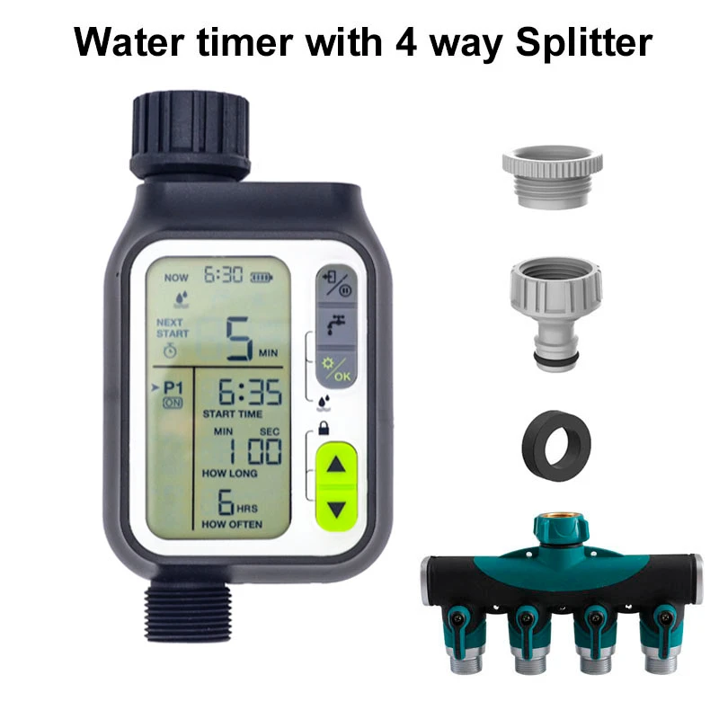 Garden Water Timer Waterproof Watering Timer With Rain Sensor Irrigation Timer Automatic Watering System Irrigation Controller 