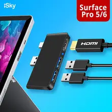 ISky для microsoft Surface usb-хаб док-станция HDMI для Pro5 Pro6 с порта USB DP расширяется до 4K HDMI USB 3,0 Surface Pro2017