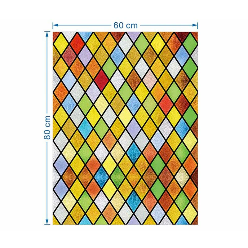 Retro Style Church Painting Art Static Cling Frosted Stained Glass Film Room Bathroom Privacy Window Stickers