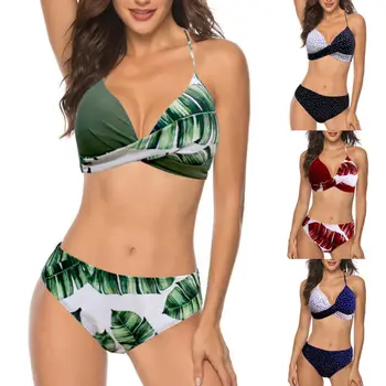 

Sexy Leaves Thong Bikini Set Women 2020 Summer Swimear Push Up Padded Kawaii Bathing Suit Biquini Female Swimming Suit Biquini