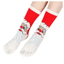 Креативные рождественские носки с пятью пальцами, женские дезодоранты, впитывающие пот, Теплые повседневные, спортивные, офисные, Праздничные Носки с носком, Осень-зима