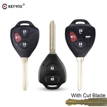 

KEYYOU Cut/Uncut Key Blade 2/3/4 Buttons Remote Car Key Shell Fob Case For Toyota Corolla RAV4 Camry Avlon TOY43 Blade