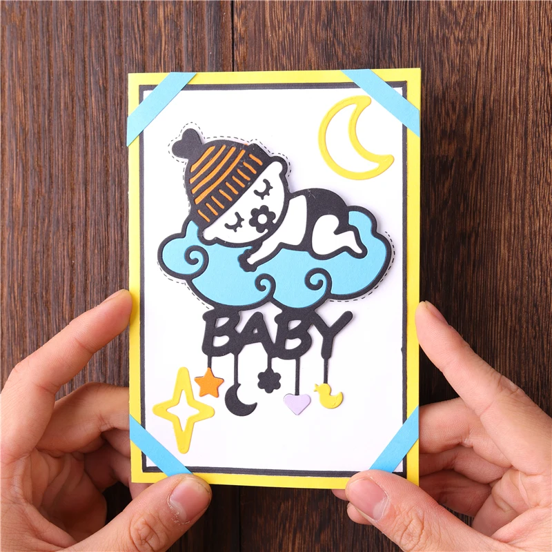 

Naifumodo Little Baby Sleep on Cloud Metal Cutting Dies New for Card Making Scrapbooking Dies Embossing Paper Stencil Die Cut