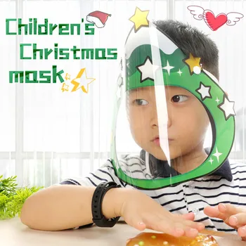 

5pcs/lot Christmas Halloween Children Cartoon Protective Mask Transparent Face Mask Antifog And Antisplash Kids Face Shield