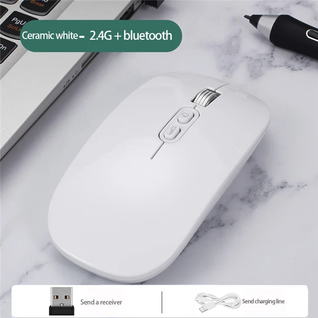 Adjustable DPI Ultra Slim Mouse Wirelesss Silent Mini Ergonomic Mause Rechargeable 2.4Ghz Wireless Mouse for Ipad Pro 11 for Mac wireless laptop mouse Mice