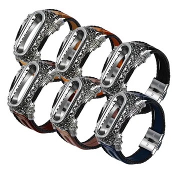 

Replacement Leather Wristband Band Strap+ Metal Case For Xiaomi Mi Band 4/3 Wristband Strap Bracelet Watch For Xiaomi Mi 4#T2