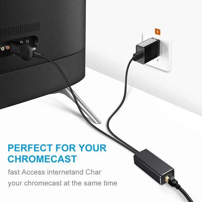 Fire TV ƽ HD 480 Mbps Micro USB2.0 To RJ45 ̴  10/100 Mbps, New Fire TV/Google Home Mini/Chromecast Ultra 