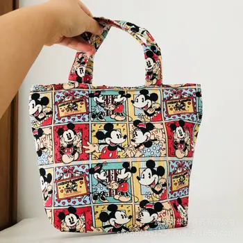 

Disney summer portable canvas bag ladies cloth bag cartoon mickey mouse Minnie bag student tool sundries bag totes hand bag l