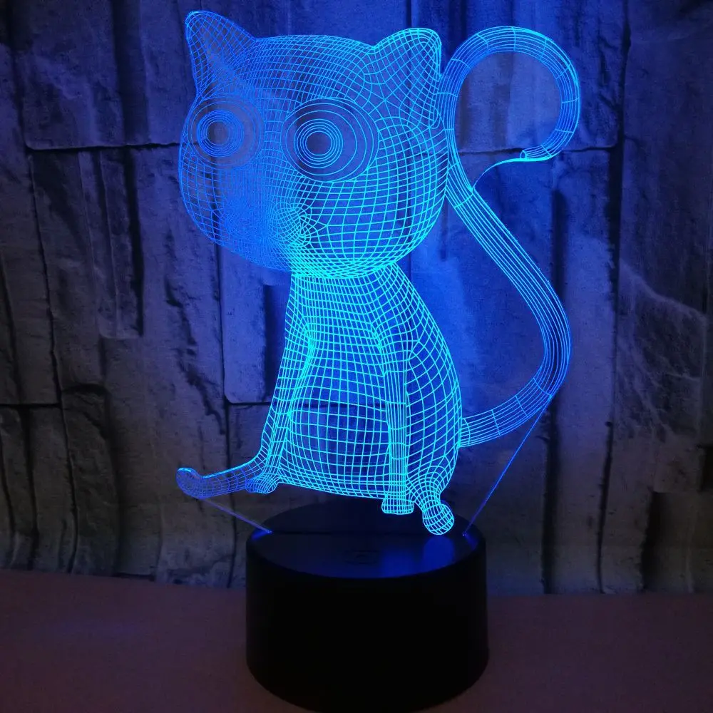 3D Led моделирование ночник Usb настроение кошка сенсорная кнопка атмосферная настольная лампа Дети Спальня сна освещение украшение дома подарки