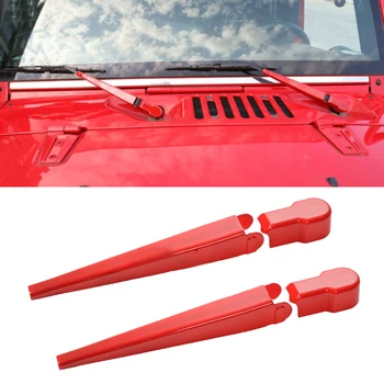 

ABS Plastic Decoration Cover Trim Fit for 2007-2018 Jeep Front Red Front Wiper