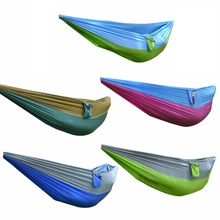 Двойной гамак для взрослых наружная альпинистская нейлоновая ткань двойная веревка многоцветная подвесная кровать с портативной сумкой для хранения