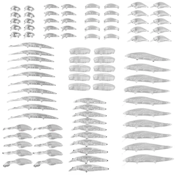 

90Pcs Fishing Lure Body Unpainted Crankbait Vib Minnow Wobblers Hard Bait Blank Lures