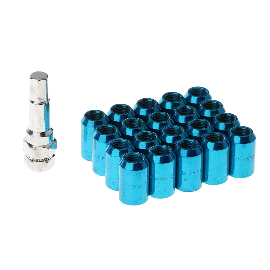 20 Pieces Auto Car Wheel Rim Racing Lug Nuts 31mm with Lock M12X1.25mm