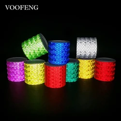 VOOFENG ruban réfléchissant haute intensité, autocollant multicolore, 5cm x 3m, ruban adhésif avec avertissement pour voiture, vélo, casque 