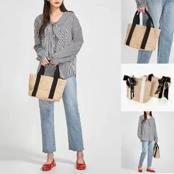 

2019 Fashion Women Straw Wallet Beach Straw Woven Bags Rattan Basket Shoulder Bag Purse Money Phone Pocket Handbag Organizer