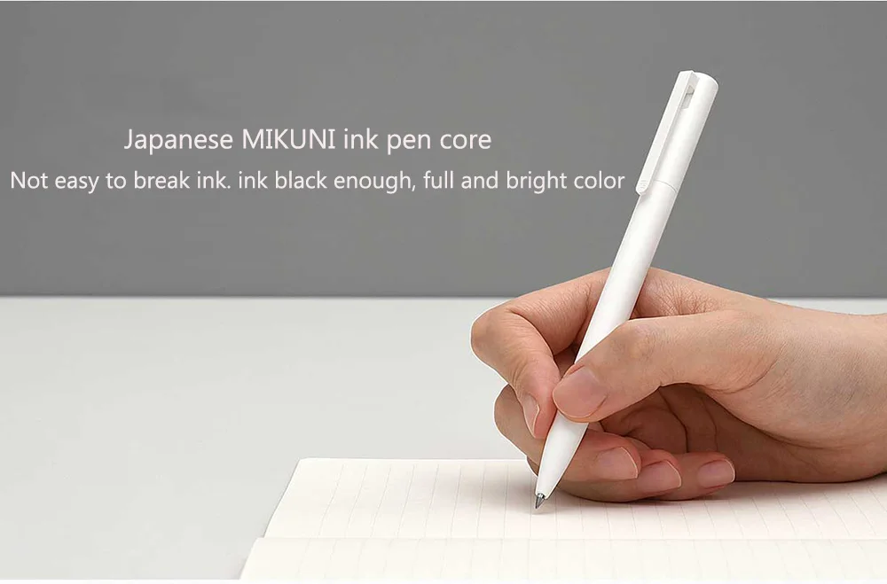 Original Xiaomi Mijia 10Pcs Gel Pens 0.5mm bullet pen White PREMEC Smooth Switzerland Refill MiKuni Japan Ink black Ink (17)
