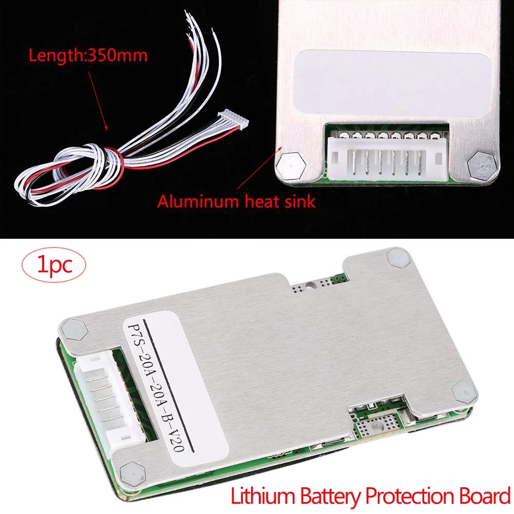 7S 24V 20A литий-ионный аккумулятор 18650 BMS PCB PCM Защитная плата с балансом для электровелосипеда