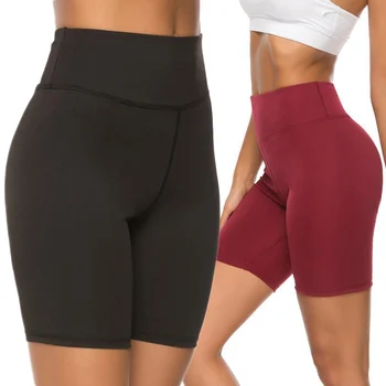 

Women Fashion Red Slim Shorts Black Casual Solid Wide Waistband Cycling Short Leggings Summer Modern Lady Women Pants Trousers