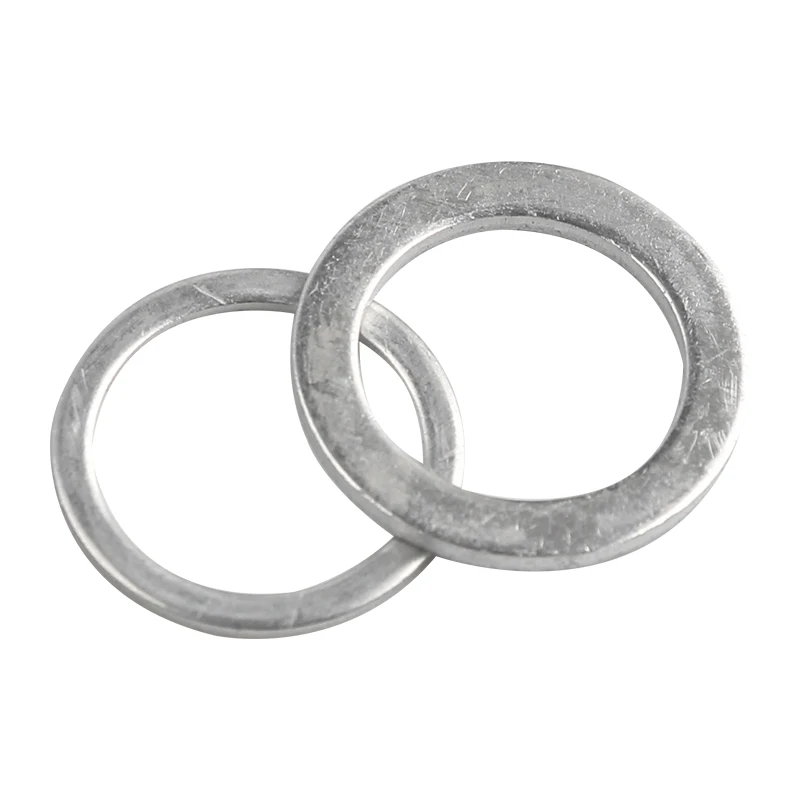 20/100PCS Aluminum Flat Washer Flat Ring Gasket Sump Plug Oil Seal Fittings Washers Assortment Fastener Hardware Accessories