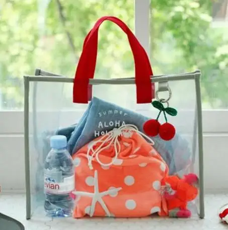 Модные женские ПВХ прозрачный мешок для отдыха сумки Tote дамские сумки на плечо портативные сумки для женщин Прозрачные сумки - Цвет: 1