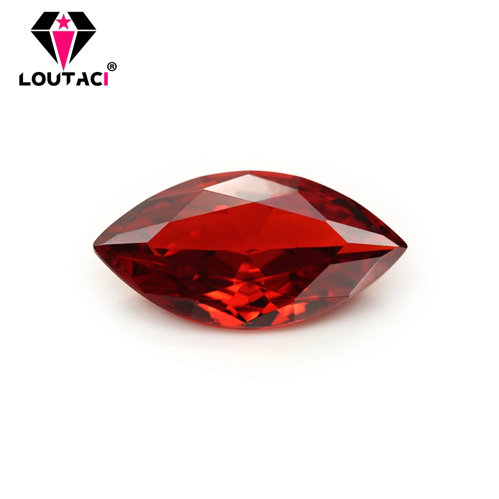 

LOUTACI Good Rate Factory Price 5A Brilliance Garnet Cubic Zirconia Marquise Shape Middle Size 4x8-5x10mm