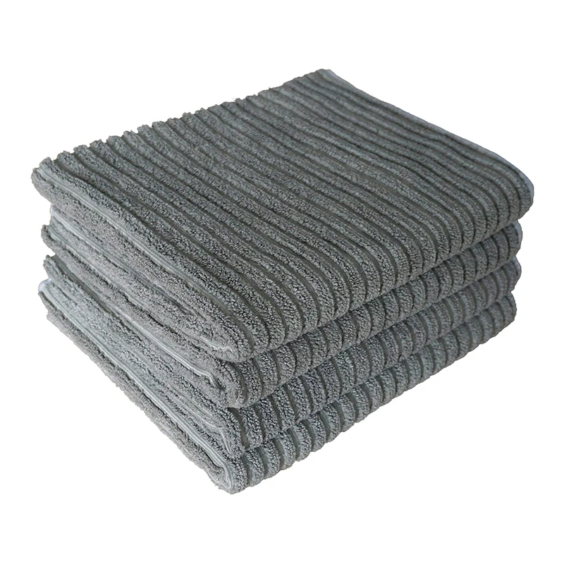 

Hot New Microfiber Kitchen Towels-Super Absorbent Dish Towels-One Side Ribbed One Side Smooth Tea Towels Pack of 8 Gray