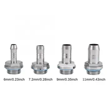 

6pcs/Set Barb-Fitting PC Water Cooling Two-Touch Fitting G1/4 Thread Barb Connector for Tube 6mm/ 7.2mm/ 9mm/ 11mm Diameter
