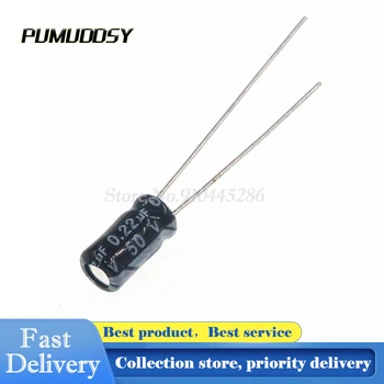 

20PCS/LOT 0.22uF 50V Aluminum electrolytic capacitor 50v 0.22uf 4*7 Electrolytic capacitor 4x7mm
