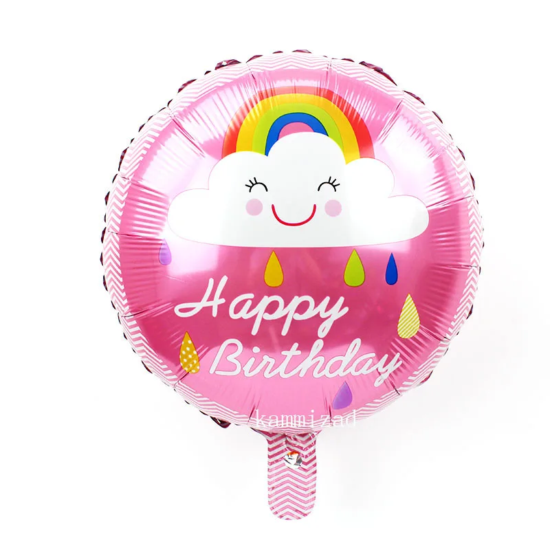 18inch PKRB HBD 18 дюймов животные декорации с днем рождения воздушные шары торт 1st dots Детские розовый душ звезда сюрприз круглый globos - Цвет: 18inch PKRB HBD