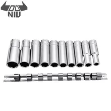 DANIU 10 шт 10-24 мм 1/2 привод глубокий шестигранный торцевой ключ набор головок с держателем для хранения гнезд