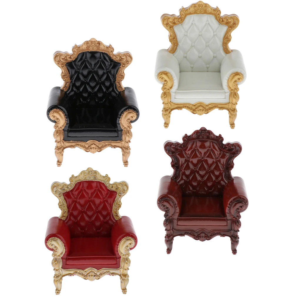 1//12 Scale Armchair Single Sofa Cushion Set for Dollhouse Living Room Accs