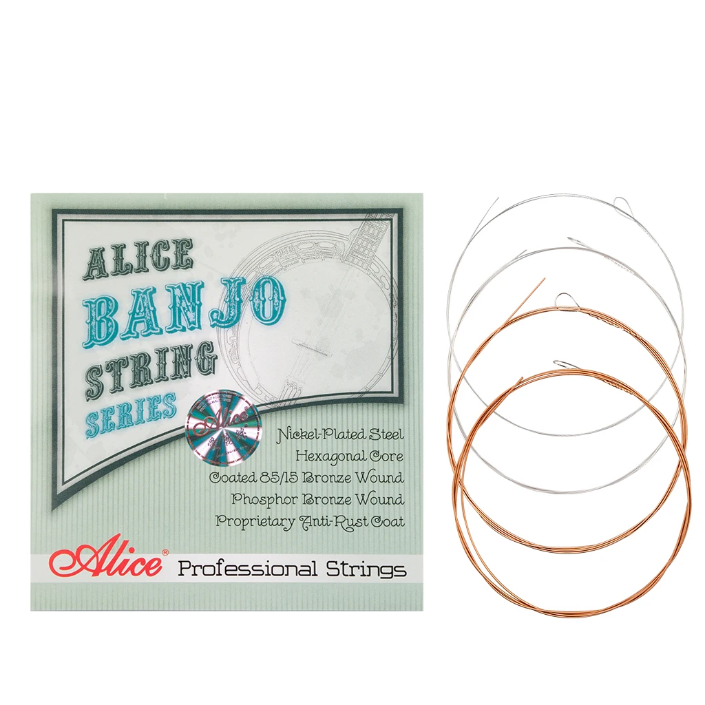 Alice Banjo String AJ07  Strings 009 to 030 inch Plated Steel Coated Nickel Alloy Wound  1 SET
