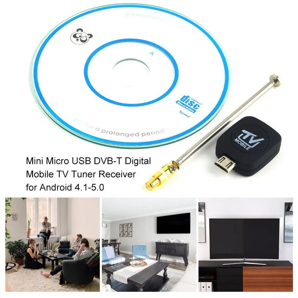Мини микро USB DVB-T вход Цифровой Мобильный ТВ-тюнер приемник для Android 5,0-4,1 EPG Поддержка HD ТВ приема