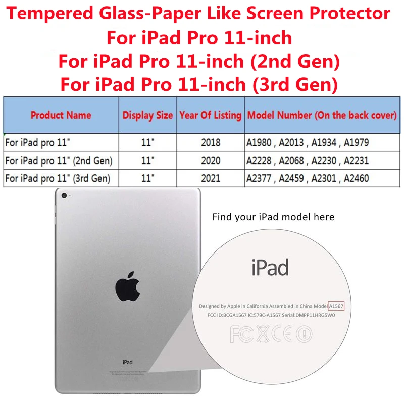 tablet pillow pad Tempered Glass Paper Like Matte Screen Protector For iPad Pro 11 Air 4 10.9 8th 9th 10.2 9.7 10.5 Mini 6 4 5 Write Painting Film wall mount tablet holder Tablet Accessories