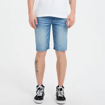 

Color: Dark Blue Light Blue Denim Shorts Men's Summer Thin Solid Slim Straight Casual Shorts More Sizes 29-34 36