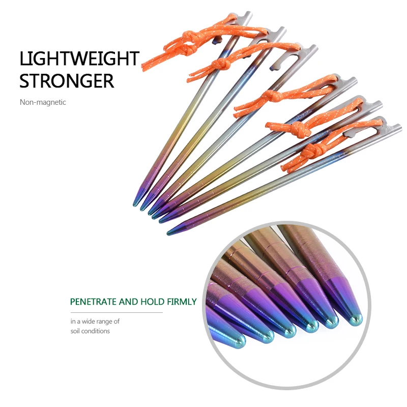 Boundless Voyage Titanium Tent Pegs Camping Nails Heavy Duty Tent Stakes Pins Hard Ground Accessories 20cm/24cm/30cm/35cm/40cm Boundless Voyage Titanium Tent Pegs Camping Nails Heavy Duty Tent Stakes Pins Hard Ground Accessories 20cm/24cm/30cm/35cm/40cm
