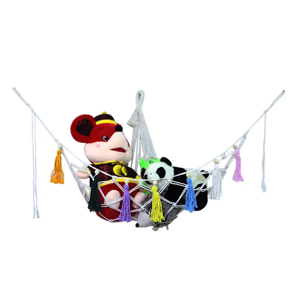 Hammock Corner Stuffed Animals Kids Baby Hanging Storage Organizer Toy Bag Bathroom Triangle Net Organizers | Мебель